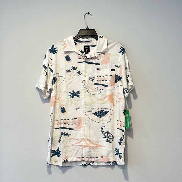 Vans Scenic White Short Sleeve Button Up Shirt, Size S - Picture 6 of 8